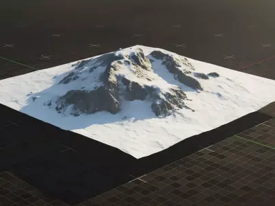 Tundra Mountain Terrain 3 3D model