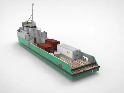Old Supply Vessel Low-poly 3D model
