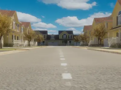 Cartoons Street  Low-poly 3D model