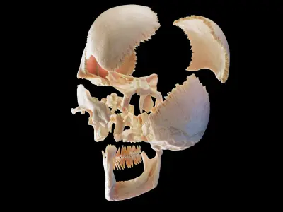  Human Male Body Skeleton and Ligaments Static 