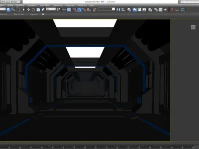 SCI FI INTERIOR SCENE SPACE SHIP Low-poly 3D model