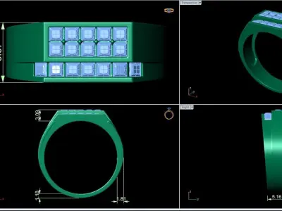 Small fancy mans  ring 3D print model