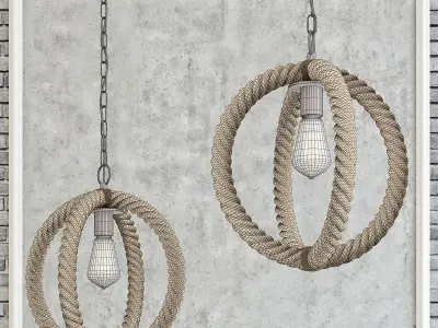 Circule rope chandelier 3D model
