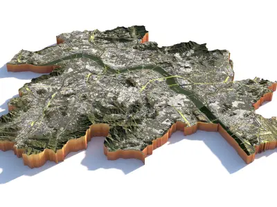 Seoul City in South Korea 3D model