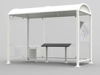 bus stop bus shelter 3D model