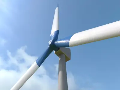 Animated Wind Farm Power Plant Turbine PBR Low-poly 3D model