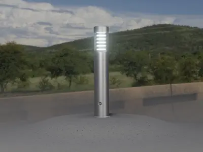 Low-Poly Basic Light Column 17 - Street Light Set-9 Low-poly 3D model