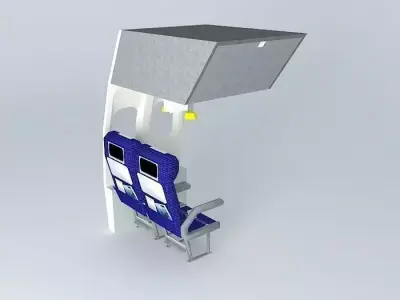 Airline seats with emergency masks Free 3D model