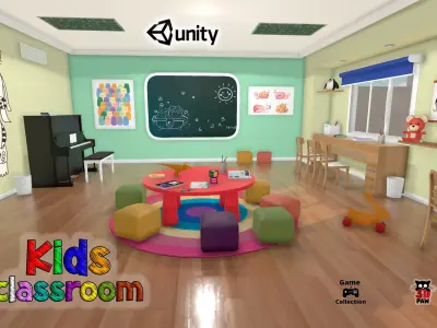 Kids classroom Low-poly 3D model