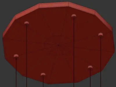 Cole 24 Wide Gold 3Light LED Pendant Light 3D model