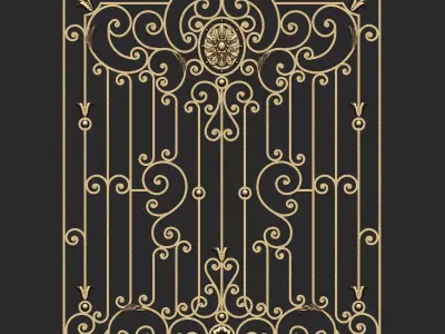 Wrought iron grating 3D model