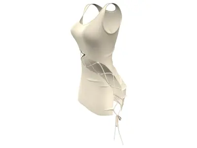 Lace Up Detail Bodycon Dress Low-poly 3D model