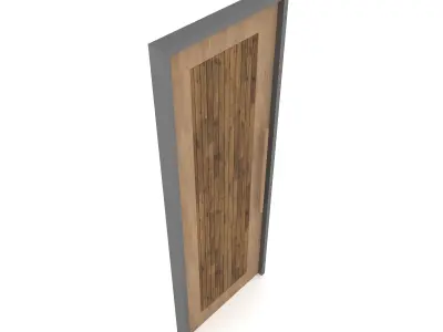 wooden old door  Low-poly 3D model