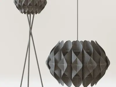  Chandelier and floor lamp AZZARDO RUBEN 3D model