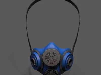 Gas mask respirator scifi military futuristic technology  Low-poly 3D model purchase