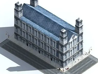 Low poly city block 25 Low-poly 3D model