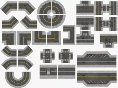 Road Pack 2 Low-poly 3D model