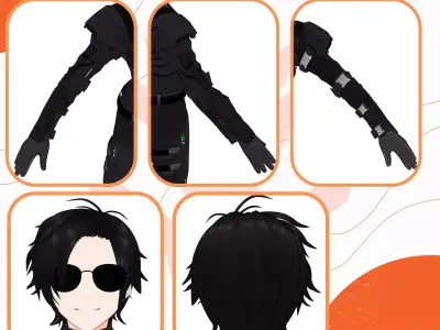 VRM ARMOR SCI FI COSTUME PLATES FULL SET MALE AND FEMALE 3D model