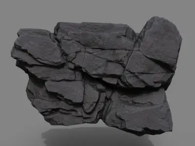 Low Poly Black Cliff Face 221208 - Ultra HD 16K Texture Low-poly 3D model