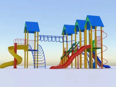 Taman Bermain Traditional Playground Props 3D model
