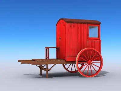 Lifeguard Station On Wheels Low-poly 3D model