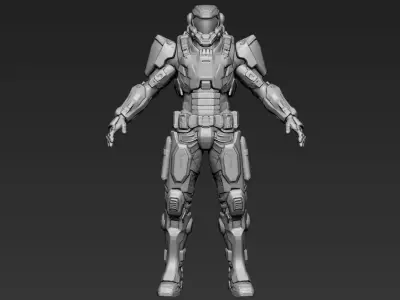 Sci-Fi Military Armour Basemesh 005 3D model