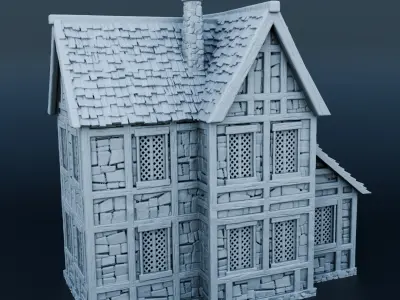 Medieval house 3D print model