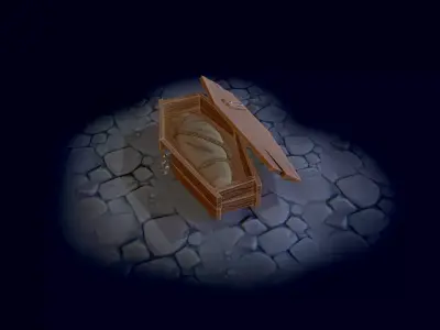 Stylized Coffin Low-poly 3D model