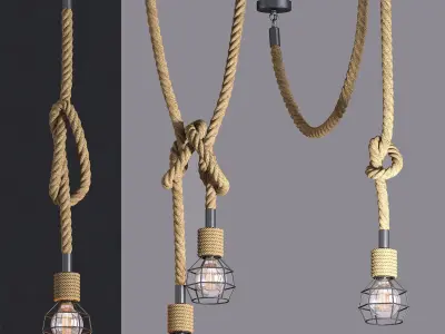 Rope Suspension Lamp 3D model