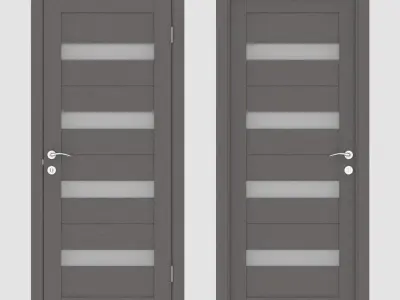 ArchViz Interior Door including hardware - Style Bavaria01 3D model