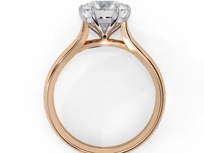 Round Brilliant Diamond Engagement Ring-Wedding-Solitaire-Latest 3D print model
