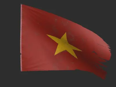 North Vietnam Flag Low-poly 3D model