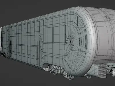 Futuristic doubledeck train 3D model
