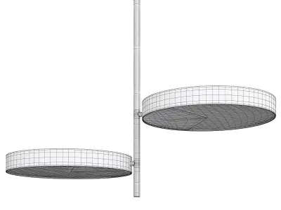 MOONLIGHT 2 LIGHT BRASS CEILING LAMP Low-poly 3D model