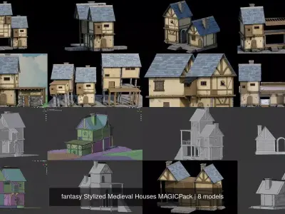 fantasy Stylized Medieval Houses MAGICPack