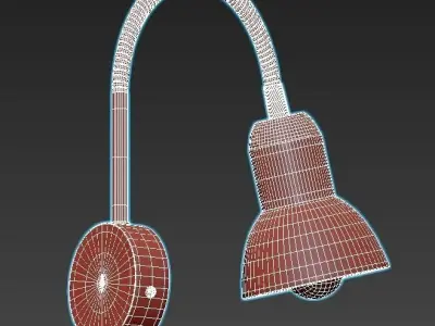 A3116AP-1SS chrome wall light with shade 3D model