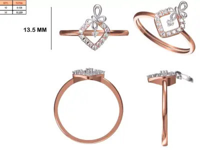 Ladies-Elegant Stone Rings For Womens 19 3D print model