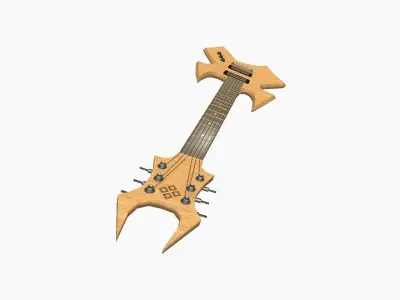 Electric Guitar H09 Light Wood - Music Instrument Design Low-poly 3D model