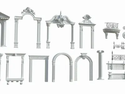 Door Window Decor set 3D model