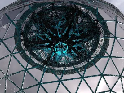 SciFi City Dome Array Base 3  3D model
