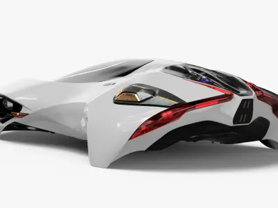  Futuristic Urban Flying Vehicle White 