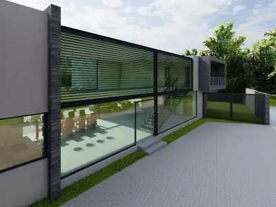 Casa Scene-villa-modern house 3D model 94