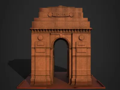 India Gate Low-poly 3D model