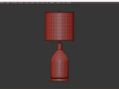 Yolanda Glass Linen Shade Table Lamp Low-poly 3D model