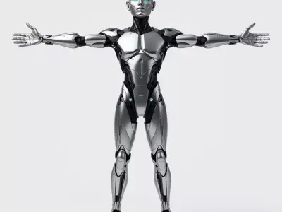 Advanced Humanoid Robot Model Pack with Articulated Features Low-poly 3D model
