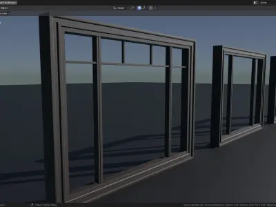 3 Picture Window PBR ready to use Low-poly 3D model