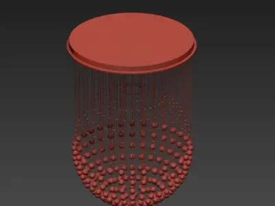 Contemporary Crystal Ball Chandelier 3D model