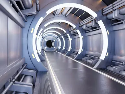 Sci Fi Corridor 3D model 11