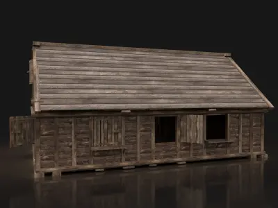 Next Gen AAA FANTASY MEDIEVAL WOODEN TOWN HOUSE WEST WESTERN Low-poly 3D model