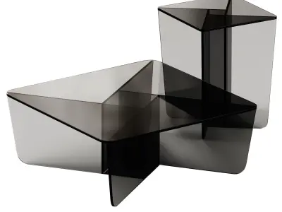 Oki Glass Side and Coffee Table 3D model